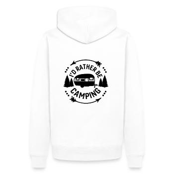 Je préfère être Camping - Voyage en plein air Randonnée - Sweat à capuche Premium bio Homme - blanc - Dos - Nico (187cm)
