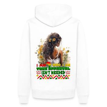 Black Queen Curly Afro - Celebrate Black History - Männer Premium Bio Hoodie - Weiß - Hinten - Nico (187cm)