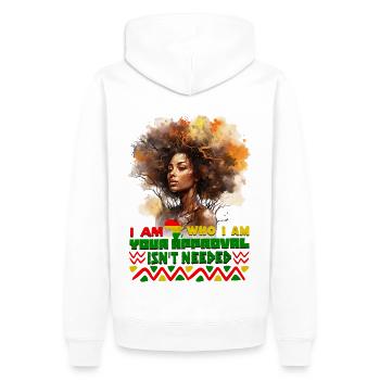 Black Queen Curly Afro - Celebrate Black History - Männer Premium Bio Hoodie - Weiß - Hinten - Nico (187cm)