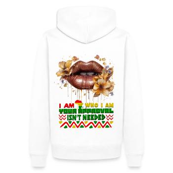 Black Queen Curly Afro - Celebrate Black History - Männer Premium Bio Hoodie - Weiß - Hinten - Nico (187cm)