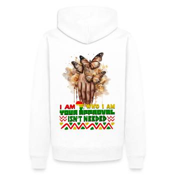 Black Queen Curly Afro - Celebrate Black History - Männer Premium Bio Hoodie - Weiß - Hinten - Nico (187cm)