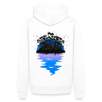 Caraïbes, Île, Exotique, Botanique, Flore, Nature, Voyage - Sweat à capuche Premium bio Homme - blanc - Dos - Nico (187cm)