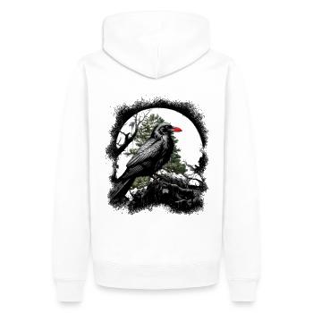 Oiseau corbeau magique Oiseaux d’horreur sombres - Sweat à capuche Premium bio Homme - blanc - Dos - Nico (187cm)
