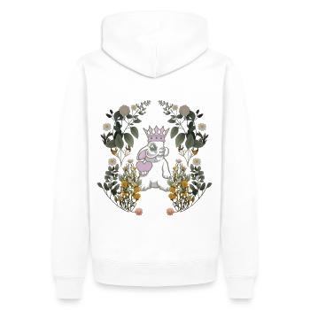 Lapin Nature coeur lapin Nature botanique des années 80 rongeur - Sweat à capuche Premium bio Homme - blanc - Dos - Nico (187cm)
