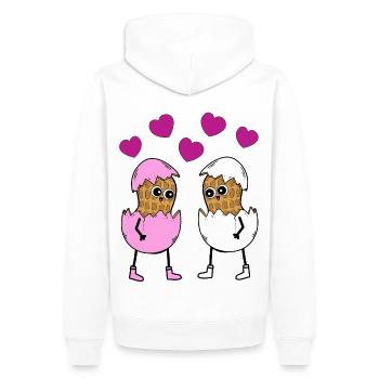 Happy Easter, Easter, Easter Eggs, Peanuts, Eggs, Egg - Men’s Premium Organic Hoodie - white - Back - Nico (187cm)