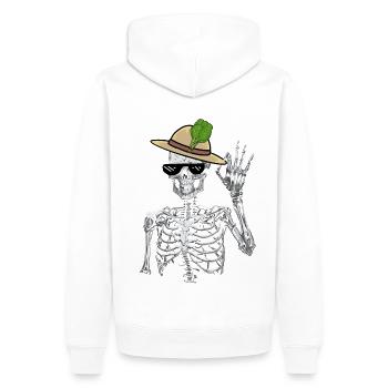 Skelett Gärtner Spinat Gärtnern Mime Vegetarier - Männer Premium Bio Hoodie - Weiß - Hinten - Nico (187cm)