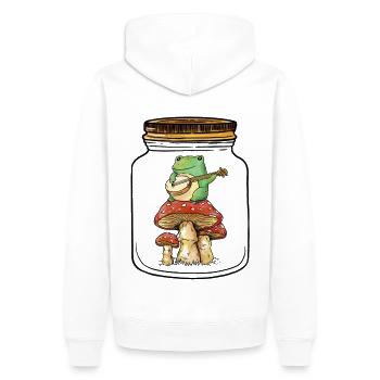 Grenouille, Grenouilles, Amphibien, Nature, Automne, Champignons - Sweat à capuche Premium bio Homme - blanc - Dos - Nico (187cm)