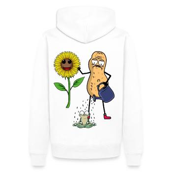 Hobbygärtner Garten Frosch Sonnenblume Blume - Männer Premium Bio Hoodie - Weiß - Hinten - Nico (187cm)