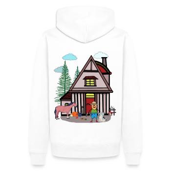Agriculteur d’arachides Fermier Fermier Enfants Enfant - Sweat à capuche Premium bio Homme - blanc - Dos - Nico (187cm)