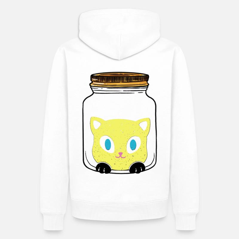 Chat Chaton Chaton Rétro - Sweat à capuche Premium bio Homme - blanc