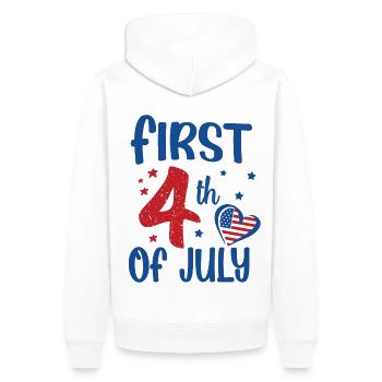 First 4th of July Independence Day America - Men’s Premium Organic Hoodie - white - Back - Nico (187cm)