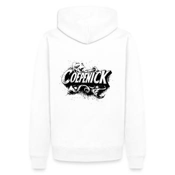 Berlin Köpenick Souvenir Cöpenick Black & White - Men’s Premium Organic Hoodie - white - Back - Nico (187cm)