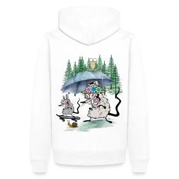 Familie Maus Wald Ausflug Freizeit Ratte Ratten - Männer Premium Bio Hoodie - Weiß - Hinten - Nico (187cm)