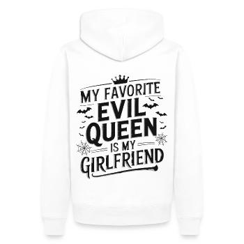 Ma méchante reine préférée est ma petite amie - Sweat à capuche Premium bio Homme - blanc - Dos - Nico (187cm)