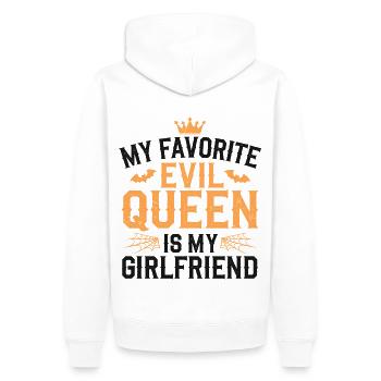 Ma méchante reine préférée est ma petite amie - Sweat à capuche Premium bio Homme - blanc - Dos - Nico (187cm)