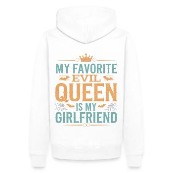 Ma méchante reine préférée est ma petite amie - Sweat à capuche Premium bio Homme - blanc - Dos - Nico (187cm)