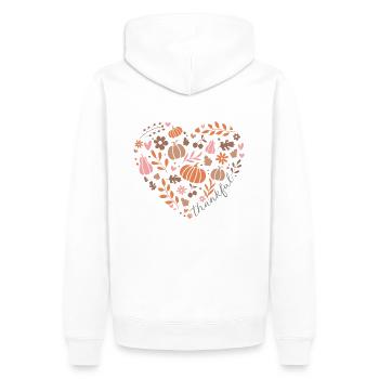 Grateful Citrouille Coeur Automne Design - Sweat à capuche Premium bio Homme - blanc - Dos - Nico (187cm)