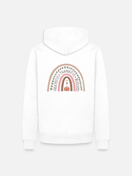 Grateful Rainbow Autumn Design - Men’s Premium Organic Hoodie - white