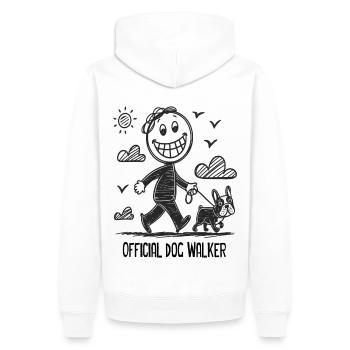 Bouledogue français Chien de compagnie Amoureux des animaux - Sweat à capuche Premium bio Homme - blanc - Dos - Nico (187cm)