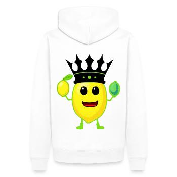 Citrons Citrons Fruits du Rois - Sweat à capuche Premium bio Homme - blanc - Dos - Nico (187cm)
