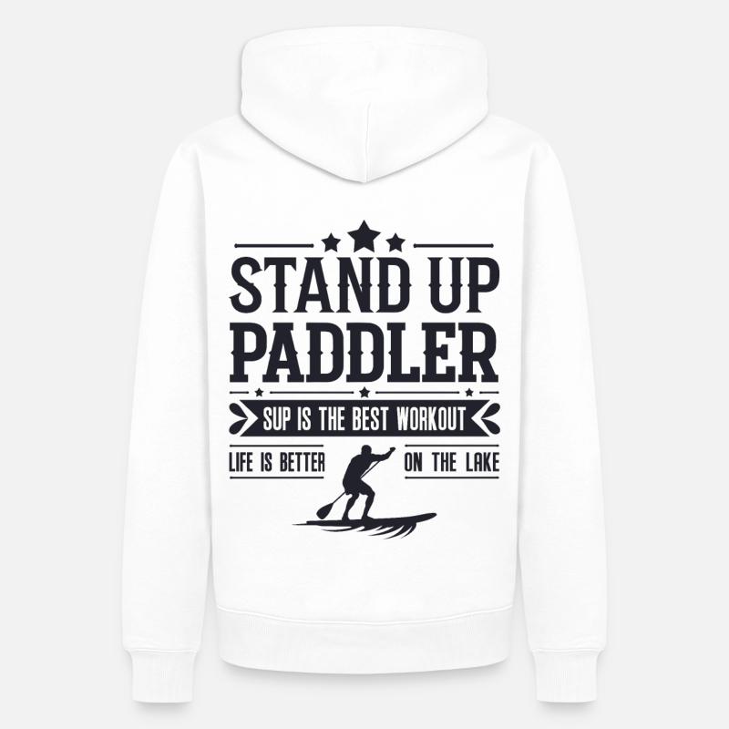 Stand Up Paddler - Sweat à capuche Premium bio Homme - blanc