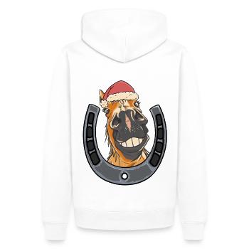 Père Noël Cheval Père Noël Chevaux Père Noël - Sweat à capuche Premium bio Homme - blanc - Dos - Nico (187cm)