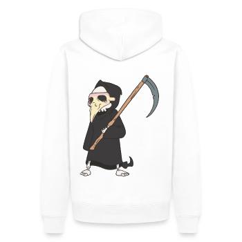 Halloween Mittelalter Pest Sensenmann - Männer Premium Bio Hoodie - Weiß - Hinten - Nico (187cm)