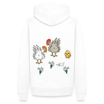 Chicken Chickens Poultry Chicks Spring Easter Child - Men’s Premium Organic Hoodie - white - Back - Nico (187cm)
