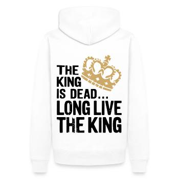 The King is Dead long live the King - Männer Premium Bio Hoodie - Weiß - Hinten - Nico (187cm)
