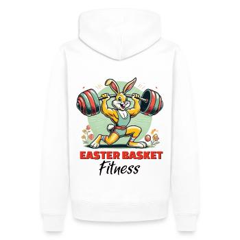 Muskulöser Osterhase – Lustiges Fitness Shirt - Männer Premium Bio Hoodie - Weiß - Hinten - Nico (187cm)