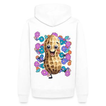 cacahuète Nature amoureux Fleurs d’été Danse Noix - Sweat à capuche Premium bio Homme - blanc - Dos - Nico (187cm)