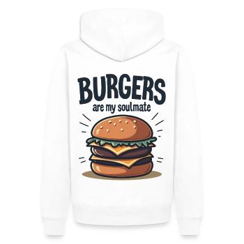 Burgers are my Soulmate Hamburger Fast Food - Männer Premium Bio Hoodie - Weiß - Hinten - Nico (187cm)