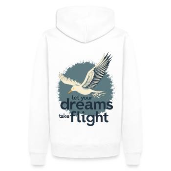 Let Your Dreams Take Flight Möwe Vogel - Männer Premium Bio Hoodie - Weiß - Hinten - Nico (187cm)