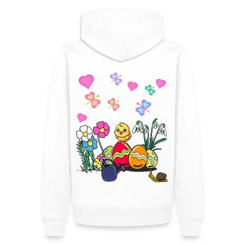 Easter Chick Easter Eggs Kids Child - Men’s Premium Organic Hoodie - white - Back - Nico (187cm)