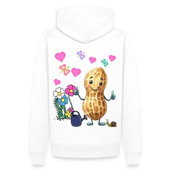 Cacahuète Printemps Jardin Fleurs Enfants - Sweat à capuche Premium bio Homme - blanc - Dos - Nico (187cm)