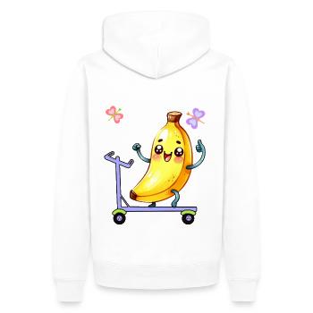 Drôle Drôle Fruit Banane Banane Enfants Enfant Bébé - Sweat à capuche Premium bio Homme - blanc - Dos - Nico (187cm)
