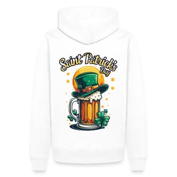 Saint Patrick`s Day Beer - Männer Premium Bio Hoodie - Weiß - Hinten - Nico (187cm)