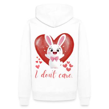 Lapin drôle avec dicton : Ironie pour les amoureux des lapins - Sweat à capuche Premium bio Homme - blanc - Dos - Nico (187cm)