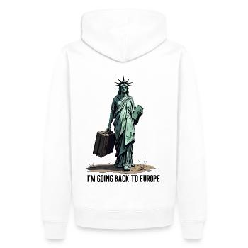 Drôle de Statue de la Liberté États-Unis Amérique Sarcasme - Sweat à capuche Premium bio Homme - blanc - Dos - Nico (187cm)
