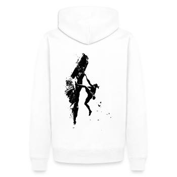 Freeclimbing Alpen: Am Limit Gipfel Extremsport - Männer Premium Bio Hoodie - Weiß - Hinten - Nico (187cm)