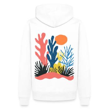 Matisse inspires: Abstract nature pattern colorful - Men’s Premium Organic Hoodie - white - Back - Nico (187cm)