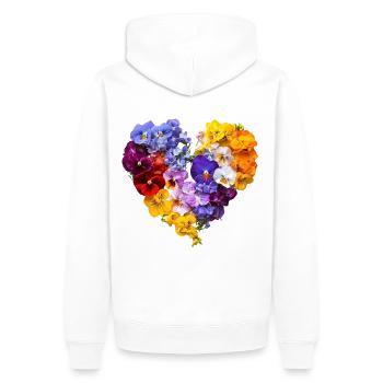 Cœur de pensées - Discours de fleur colorée - Sweat à capuche Premium bio Homme - blanc - Dos - Nico (187cm)