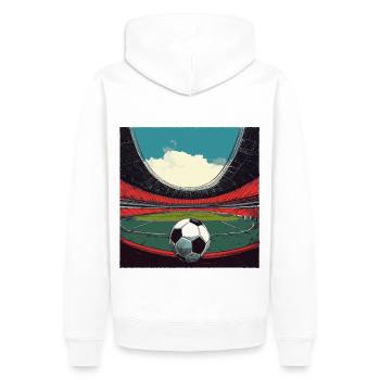 Stadium footballfor teams and clubs - Men’s Premium Organic Hoodie - white - Back - Nico (187cm)