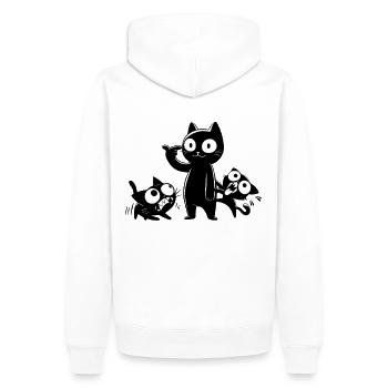 Not for the faint of heart & crazy freaks - Men’s Premium Organic Hoodie - white - Back - Nico (187cm)