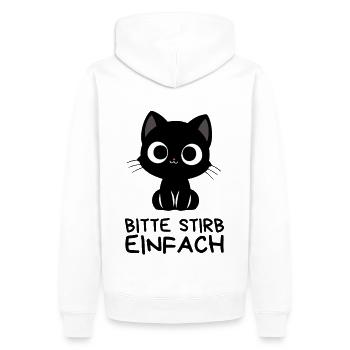 Süßt Aber trotzdem schwarz wie die Nacht Katze - Männer Premium Bio Hoodie - Weiß - Hinten - Nico (187cm)