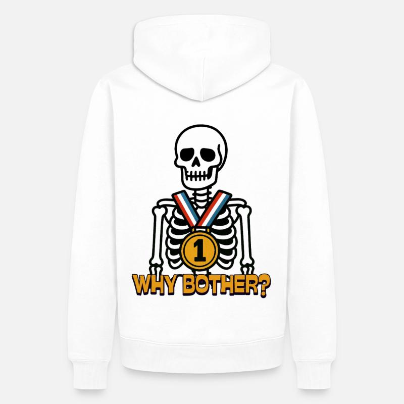 Pourquoi s’embêter ? – Pourquoi s’embêter ? - Sweat à capuche Premium bio Homme - blanc
