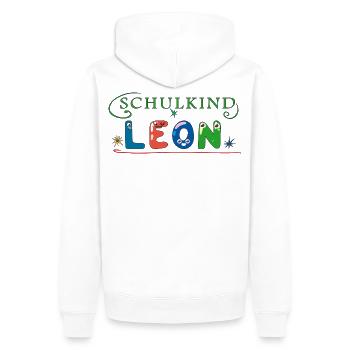 Écolier Léon - Sweat à capuche Premium bio Homme - blanc - Dos - Nico (187cm)