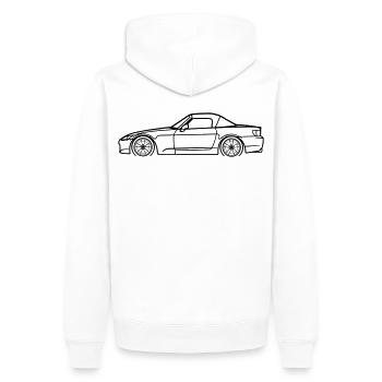 S2000 Line Silhouette – High-Rev JDM Art - Men’s Premium Organic Hoodie - white - Back - Nico (187cm)