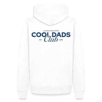 Club des papas cool - Sweat à capuche Premium bio Homme - blanc - Dos - Nico (187cm)