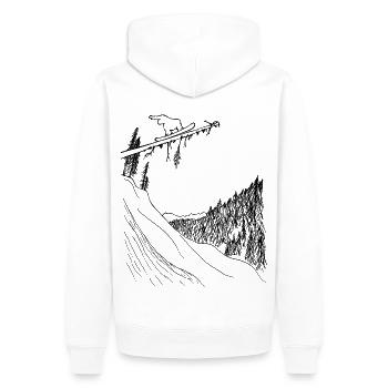 Snowboarden im Winter - Freestyle Baum Rail - Männer Premium Bio Hoodie - Weiß - Hinten - Nico (187cm)